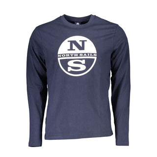 Blaues Baumwoll-Herren-T-Shirt
