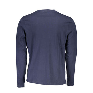 Blaues Baumwoll-Herren-T-Shirt