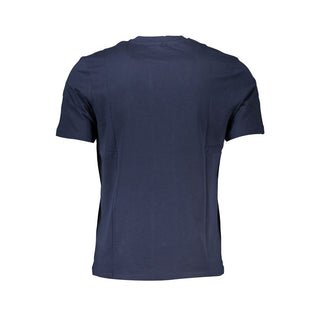 Blaues Baumwoll-Herren-T-Shirt