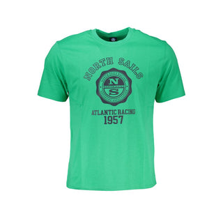 Camiseta verde de algodón para hombre