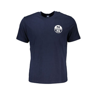 Blaues Baumwoll-Herren-T-Shirt