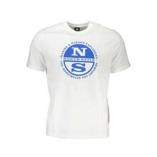 Camiseta blanca de algodón para hombre