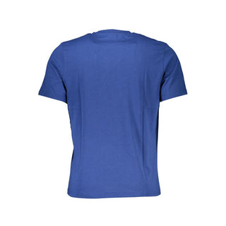 Blaues Baumwoll-Herren-T-Shirt