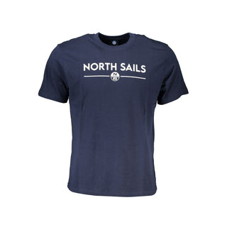 Blaues Baumwoll-Herren-T-Shirt