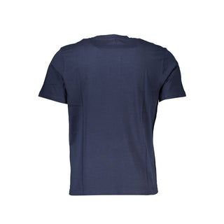 Blaues Baumwoll-Herren-T-Shirt