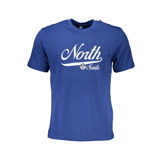 Blaues Baumwoll-Herren-T-Shirt