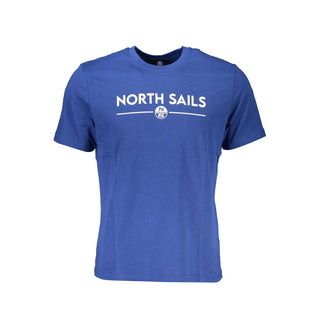 Blaues Baumwoll-Herren-T-Shirt