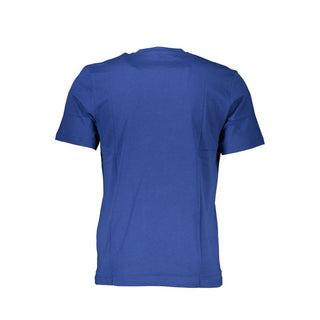 Blaues Baumwoll-Herren-T-Shirt