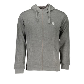 Sudadera con capucha de algodón gris para hombre