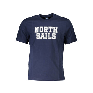 Blaues Baumwoll-Herren-T-Shirt