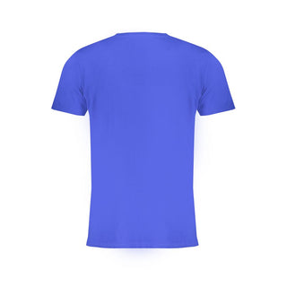 Blaues Baumwoll-Herren-T-Shirt