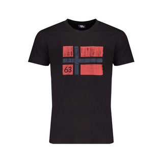 Schwarzes Herren-T-Shirt aus Baumwolle