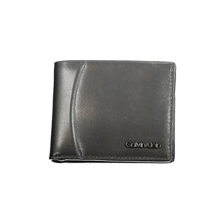 Cartera negra de cuero para hombre