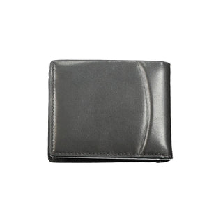 Cartera negra de cuero para hombre
