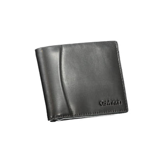 Cartera negra de cuero para hombre