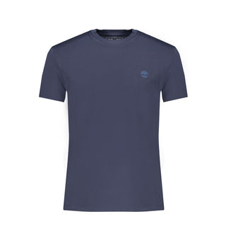 Blaues Baumwoll-Herren-T-Shirt mit schmaler Passform
