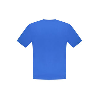 Camiseta azul de algodón para hombre