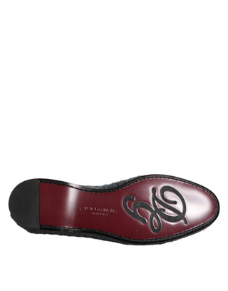 Blaue Slipper-Loafer aus geflochtenem Leder