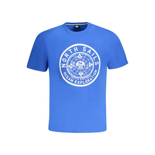 Blaues Baumwoll-Herren-T-Shirt