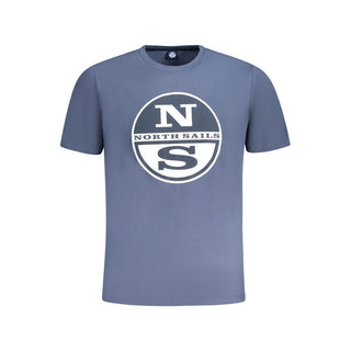 Camiseta azul de algodón para hombre