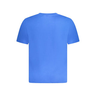 Camiseta de algodón azul para hombre