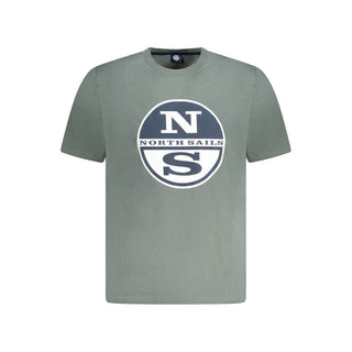 Camiseta de algodón verde para hombre