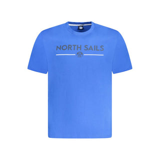 Blaues Baumwoll-Herren-T-Shirt