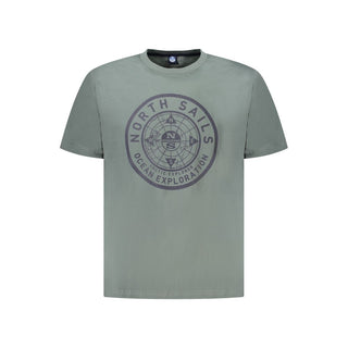 Camiseta verde de algodón para hombre