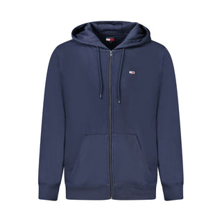 Sudadera azul de algodón para hombre con capucha