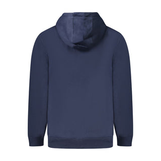 Sudadera azul de algodón para hombre con capucha