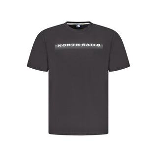 Camiseta negra de algodón para hombre