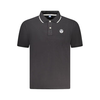 Schwarzes Herren-Poloshirt aus Baumwolle