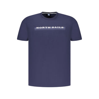 Camiseta de algodón azul para hombre