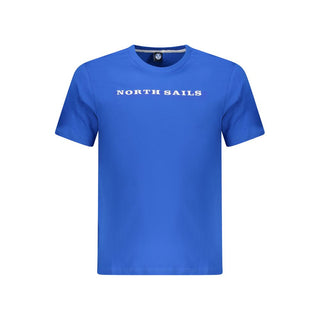 Blue Cotton Men T-Shirt