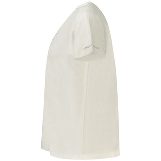 Camiseta blanca de algodón para mujer