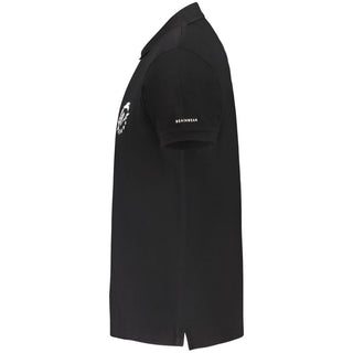 Black Cotton Men Polo