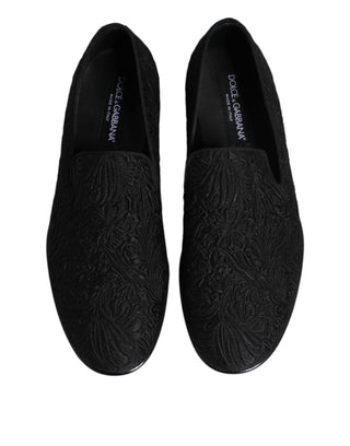 Schwarze Jacquard Slipper Business-Schuhe