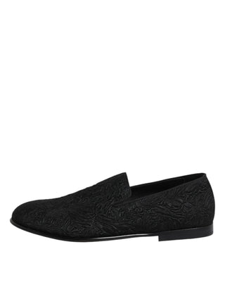 Schwarze Jacquard Slipper Business-Schuhe