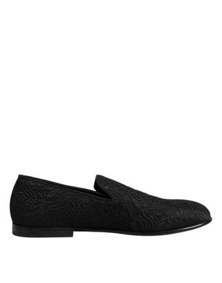 Schwarze Jacquard Slipper Business-Schuhe