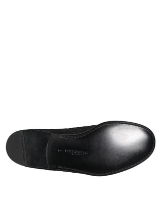 Schwarze Jacquard Slipper Business-Schuhe