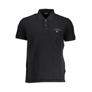 Polo para hombre de algodón negro