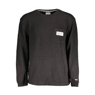Schwarzer Baumwollpullover für Herren