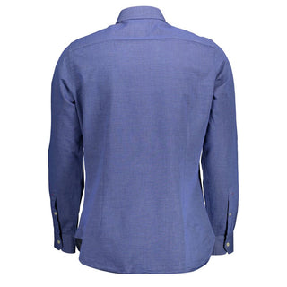 Camisa azul de algodón para hombre