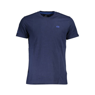 Blaues Baumwoll-Herren-T-Shirt