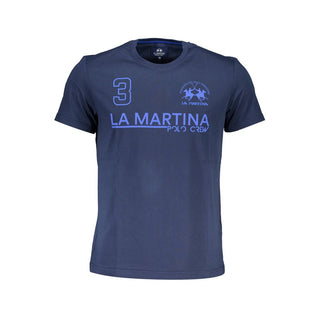 Blaues Baumwoll-Herren-T-Shirt