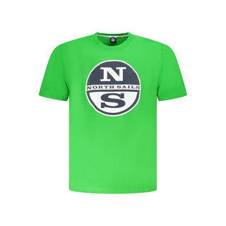 Camiseta verde de algodón para hombre