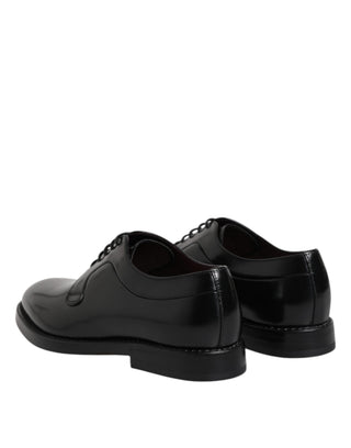 Black Leather Lace Up Derby Dress Formal Shoes