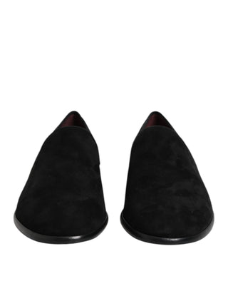 Schwarze Wildleder Slipper Formelle Schuhe