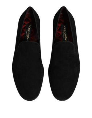 Schwarze Wildleder Slipper Formelle Schuhe