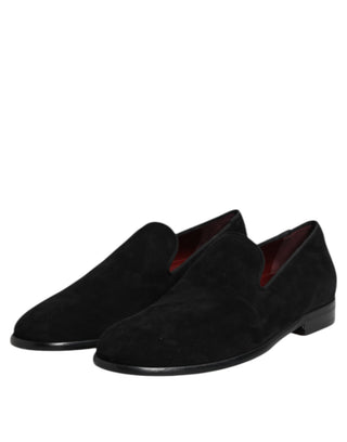 Schwarze Wildleder Slipper Formelle Schuhe